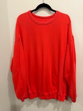Aerie Tres Chic Oversized Sweatshirt in Bright Red - Size M
